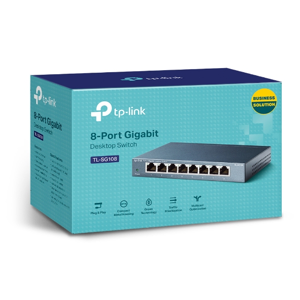 Switch De Escritorio Tp-Link TL-SG108  8 Ptos Giga Plug & Play  Doa30