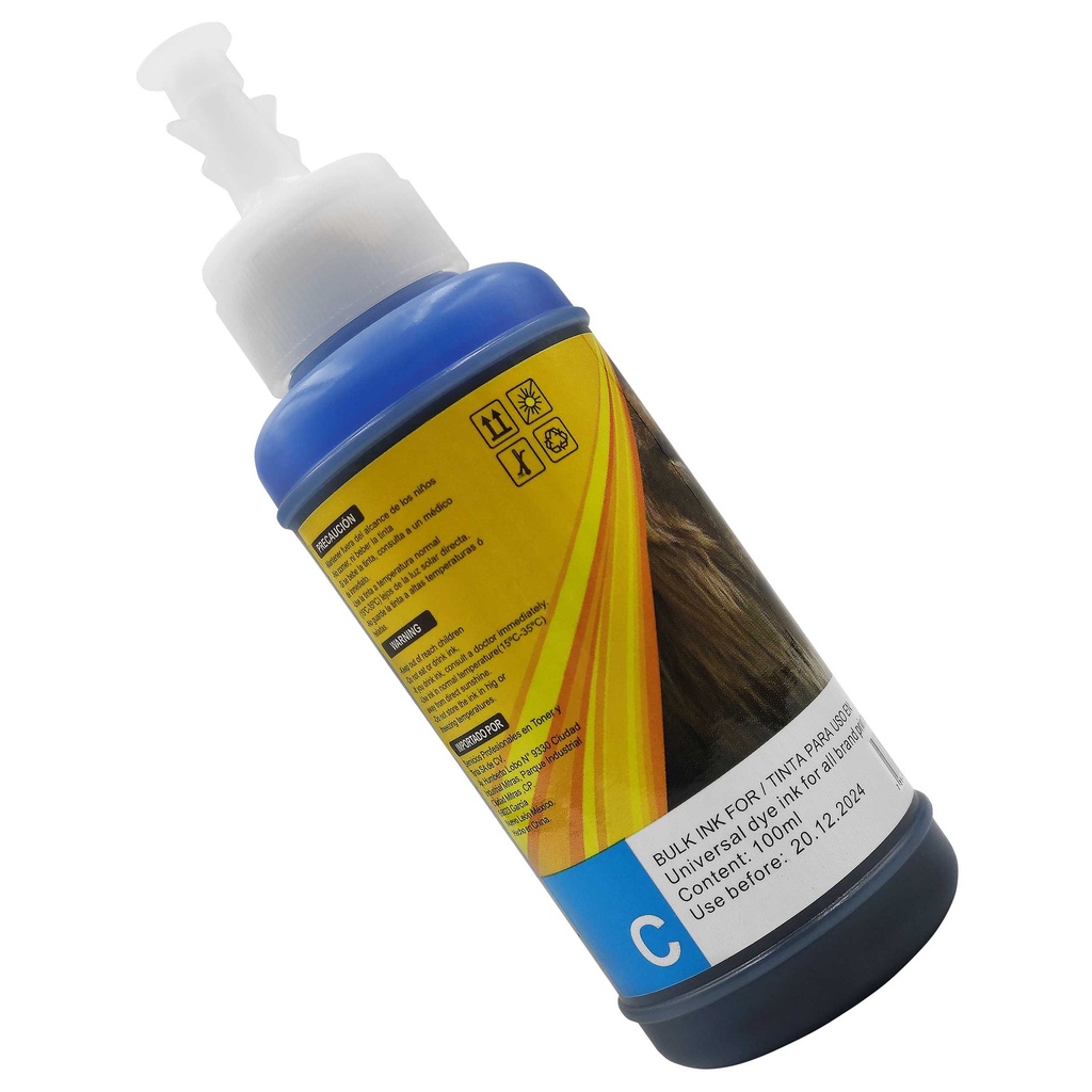 Botella Tinta Universal 100Ml Cyan Premium