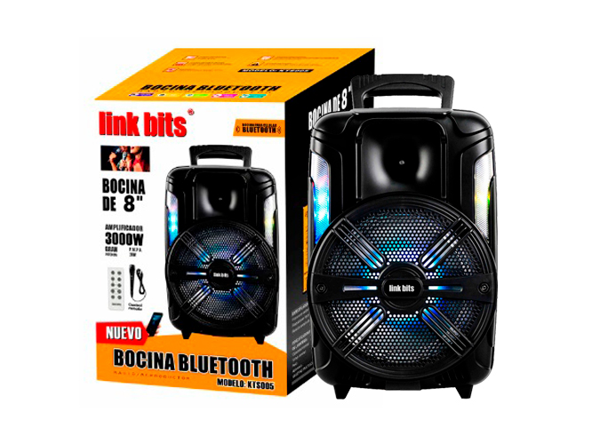 Bocina 8" SA865TK Linkbits Bt Micrófono Control Usb Aux