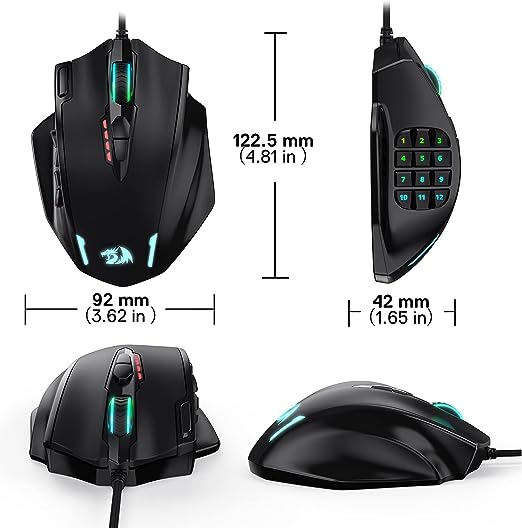 Mouse Alámbrico Gamer M908 Impact 12400 Dpi Redragon