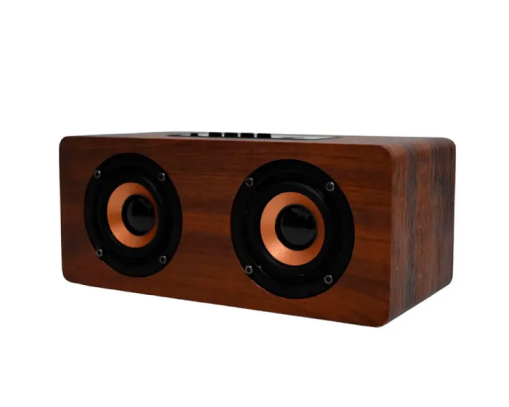 Bocina Linkbits S-20201 Color Marrón Vintage Bluetooth Tipo Madera