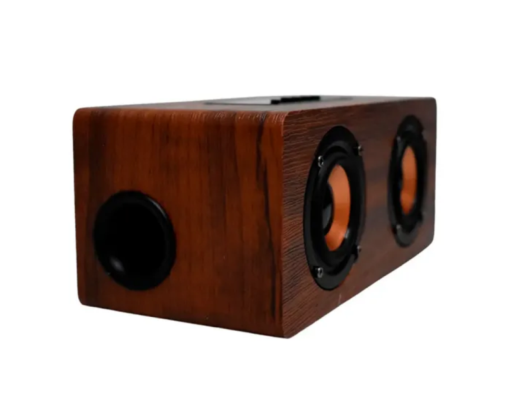 Bocina Linkbits S-20201 Color Marrón Vintage Bluetooth Tipo Madera