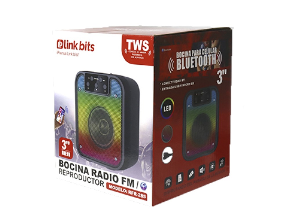 Bocina 3" SA311T Bluetooth Radio Fm Luz Led Link Bits
