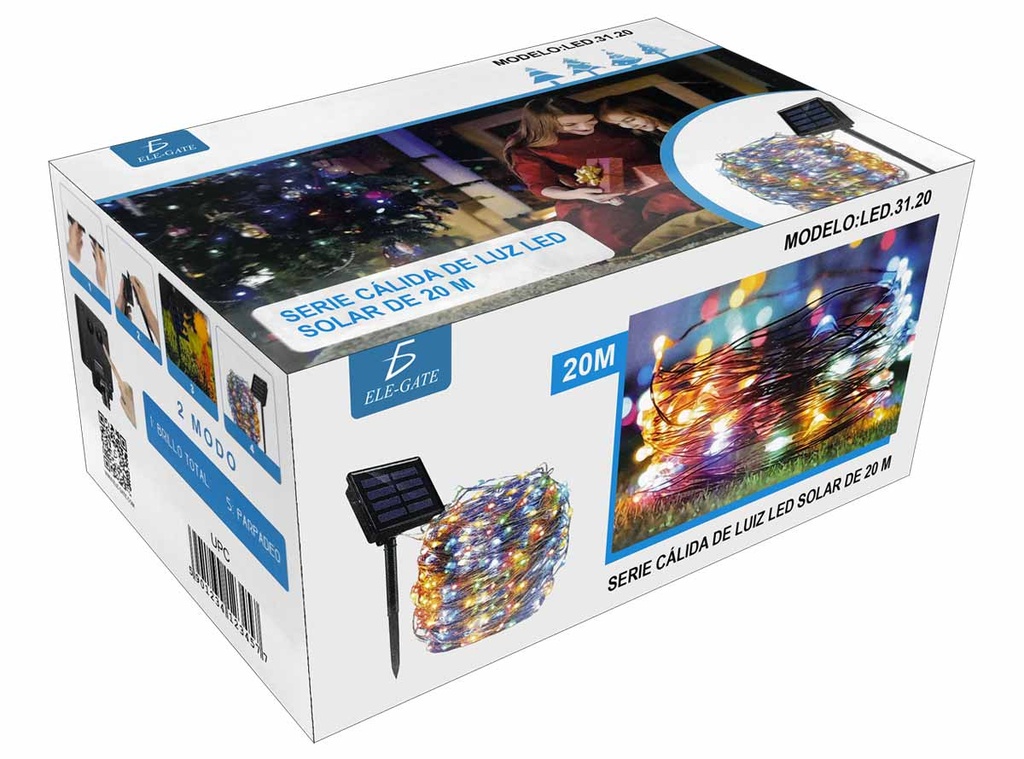 Serie Navideña Solar LED.31.20 Elegate 20m Luces LED