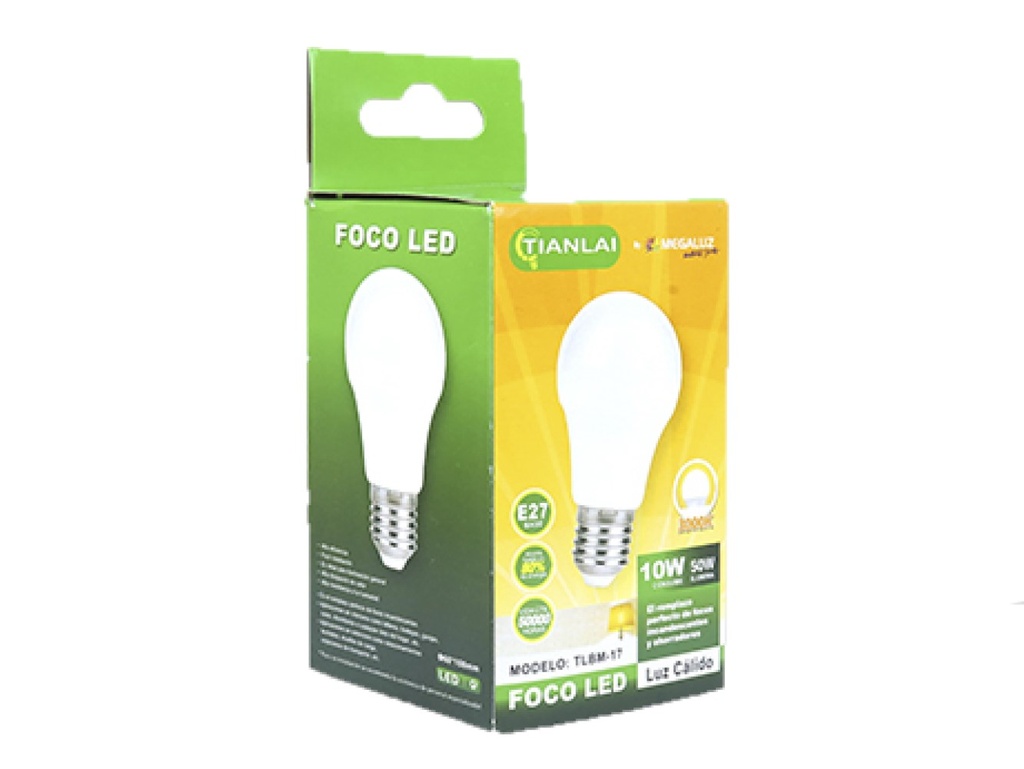 Foco Led 10W B03CW10 Luz Cálida Megaluz