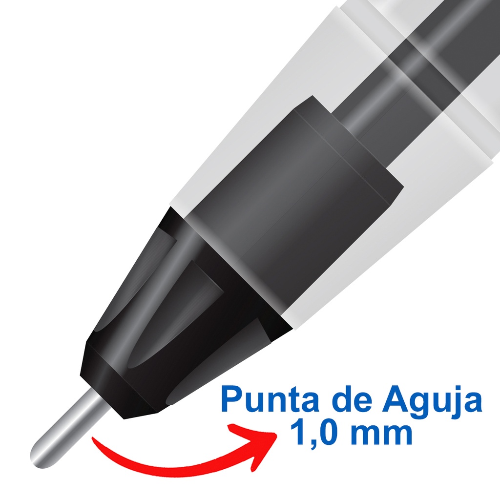 Boligrafo Azor Pin Point 1MM Negro C/12 Piezas