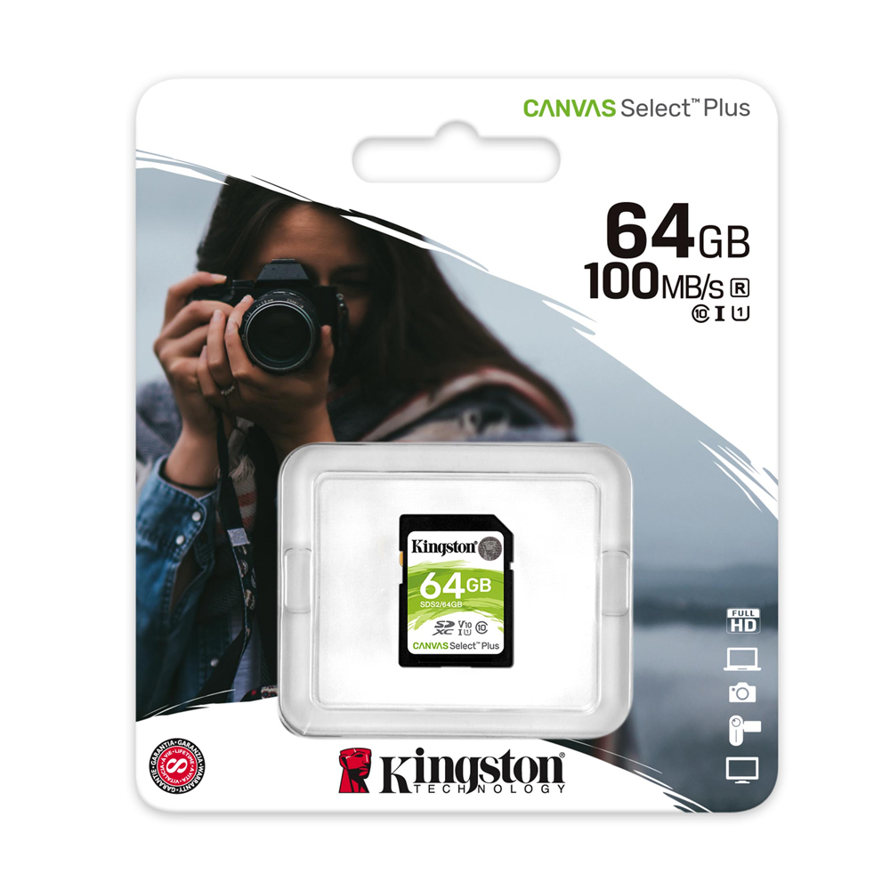 MEMORIA SD 64GB KINGSTON SDHC CANVAS SELECT PLUS