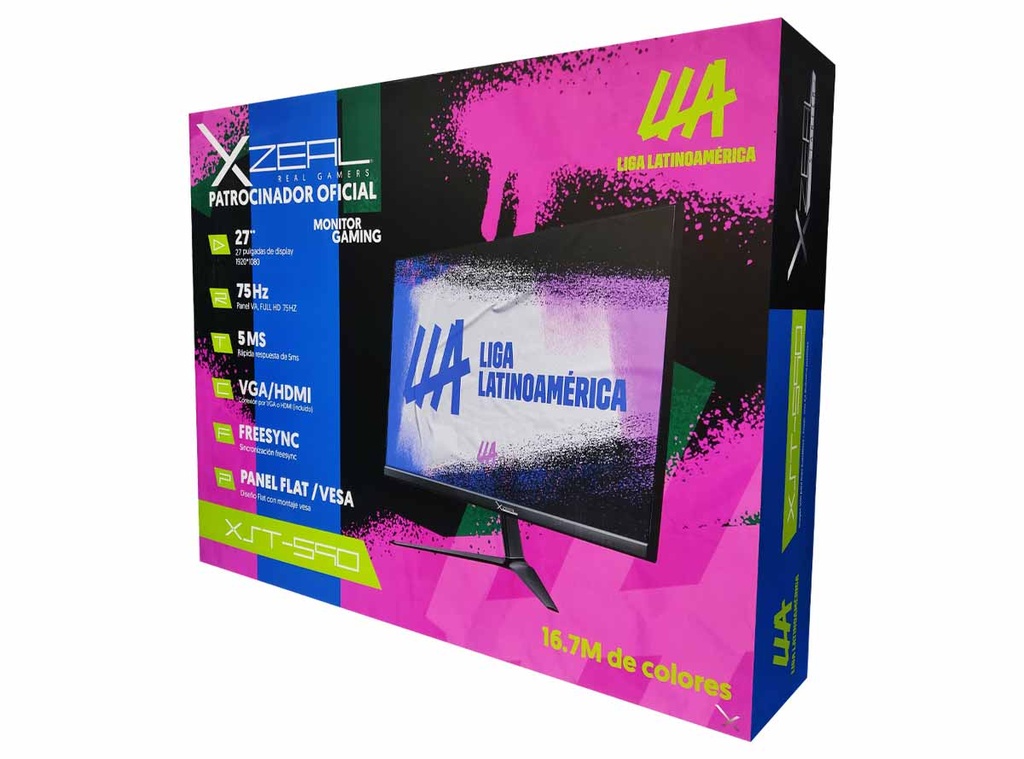 Monitor Gamer 27 Pulgadas XSMO277B XZEAL LED  Full HD FreeSync  HDMI/VGA, Negro