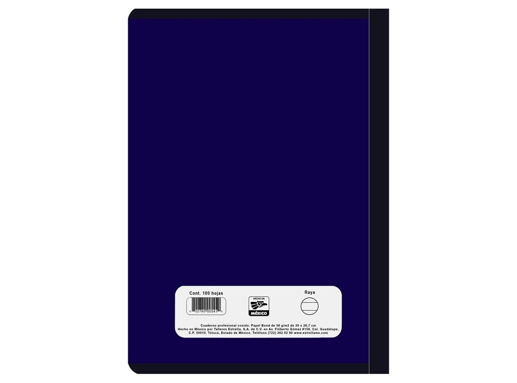 Cuaderno Cosido prof. Estrella Raya 100 Hojas