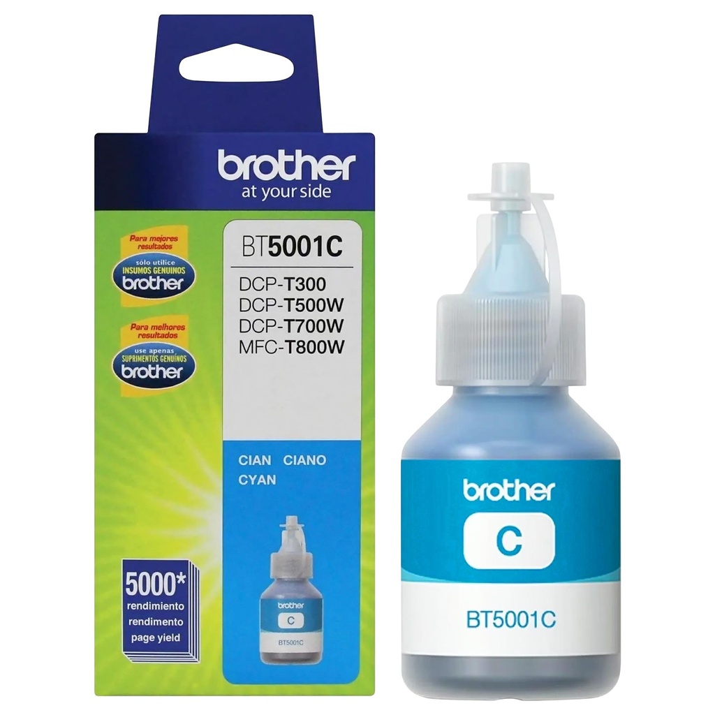 BOTE TINTA BROTHER BT-5001 CYAN ORIGINAL