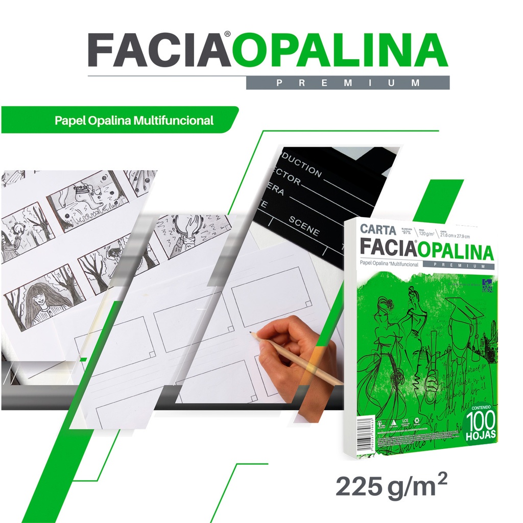 Paquete C/100 Opalina Cartulina Copamex CTA/ Blanco 225G