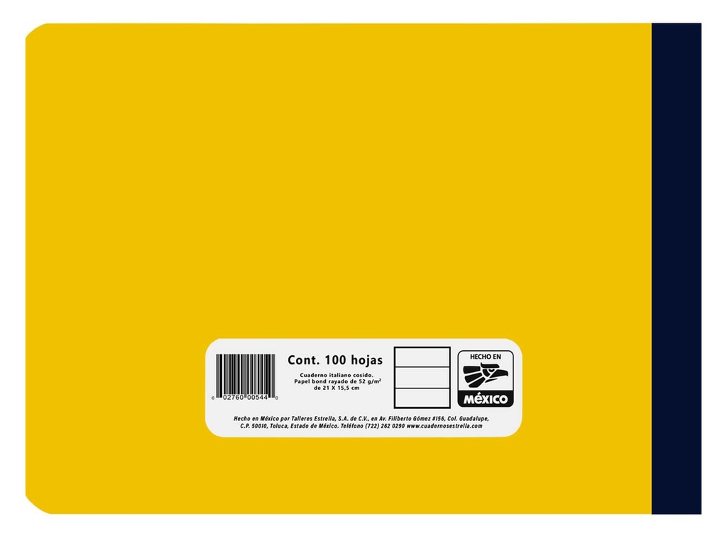 Cuaderno cosido f/I estrella raya 100 hojas