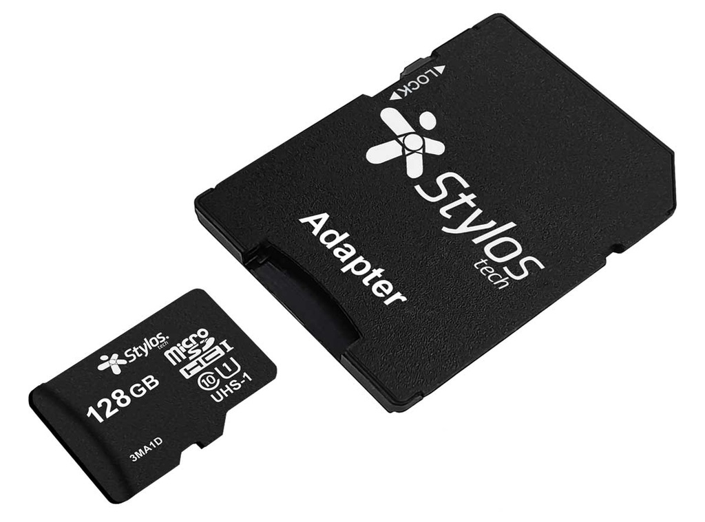 Micro SD 128GB Stylos STMS1281B Con Adaptador C10