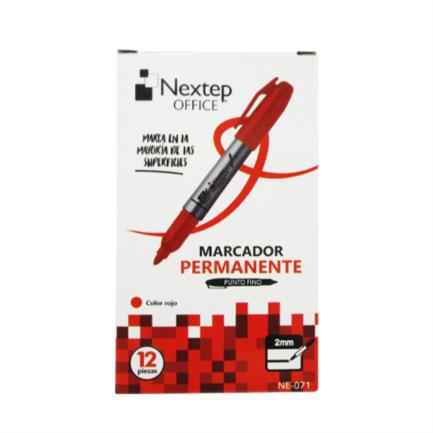 Marcador Permanente Punto Fino 2mm Rojo I071 Nextep