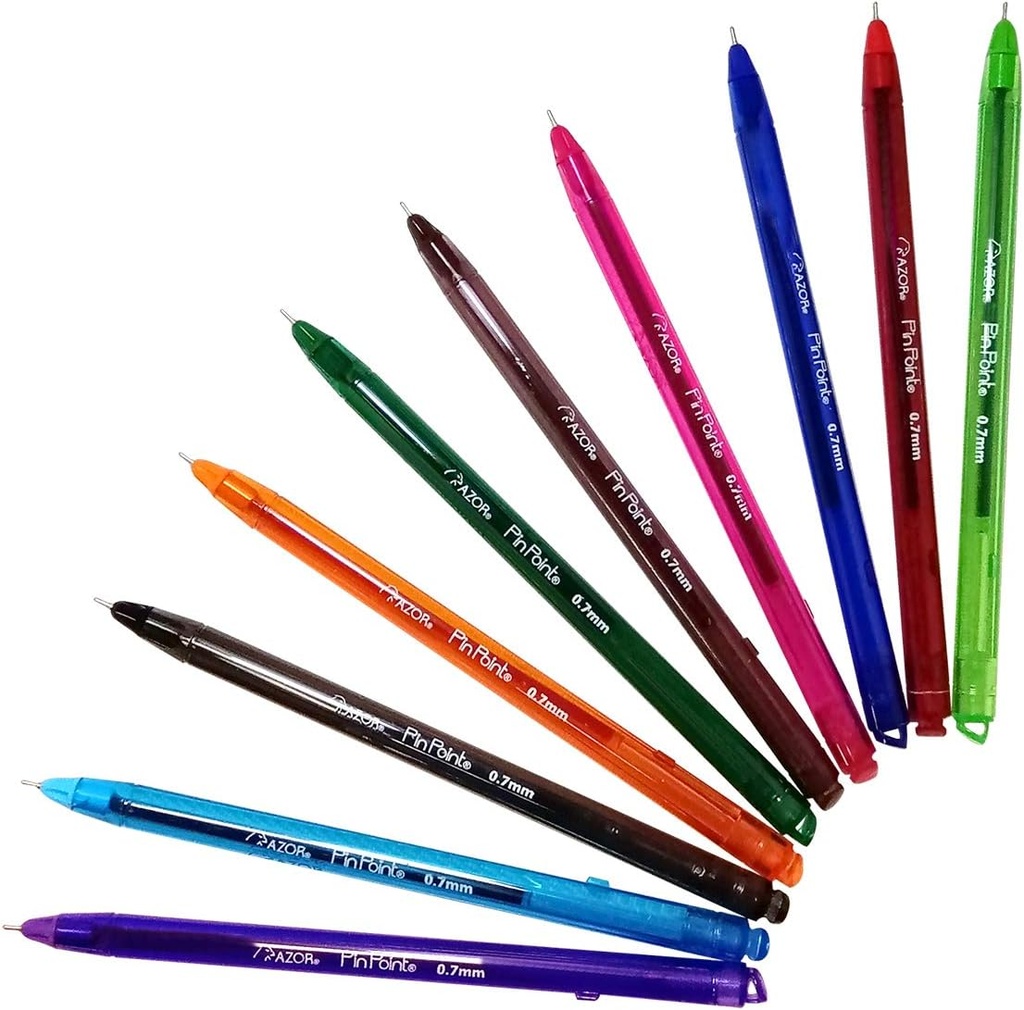 Pluma Azor Pin Point .7mm Colores Fashion Bl. C/10P