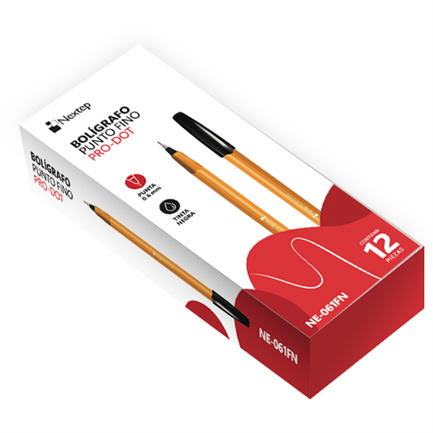 Bolígrafo Pro-Dot Color Negro Fino 0.6mm NE-061FN Nextep (E.12)