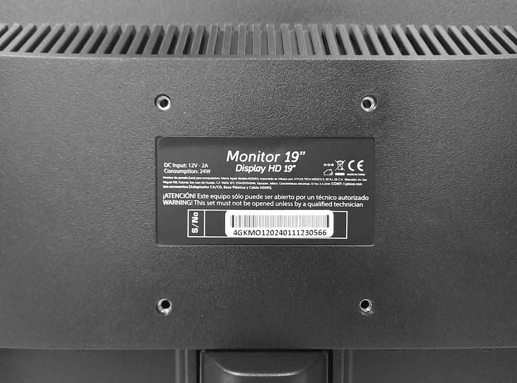 Monitor 19 Pulgadas 4GKMO1B Stylos 4Geek 60Hz Flat