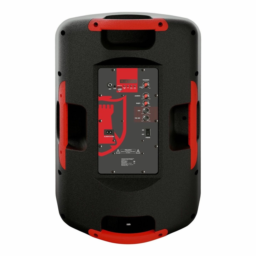 Bocina 15 Pulgadas Mitzu GEM-9515 Aux Fm Usb 1 Micrófono Alámbrico