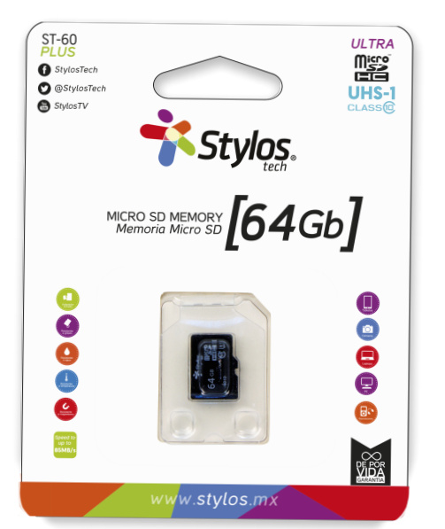 Micro SD 64GB Stylos STMSDS4B S/A UHS1