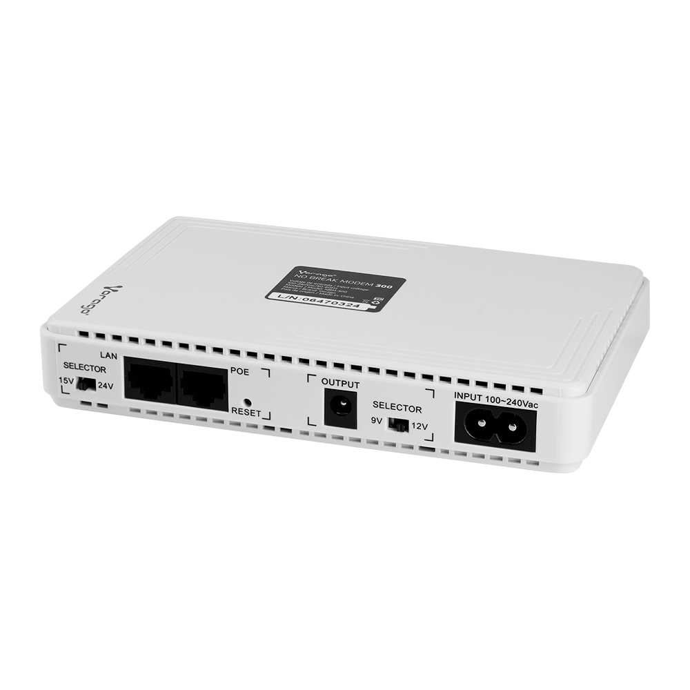 Mini No Break Vorago NBM-300 8,800 mAh 2 RJ45 1 Usb Para Modem