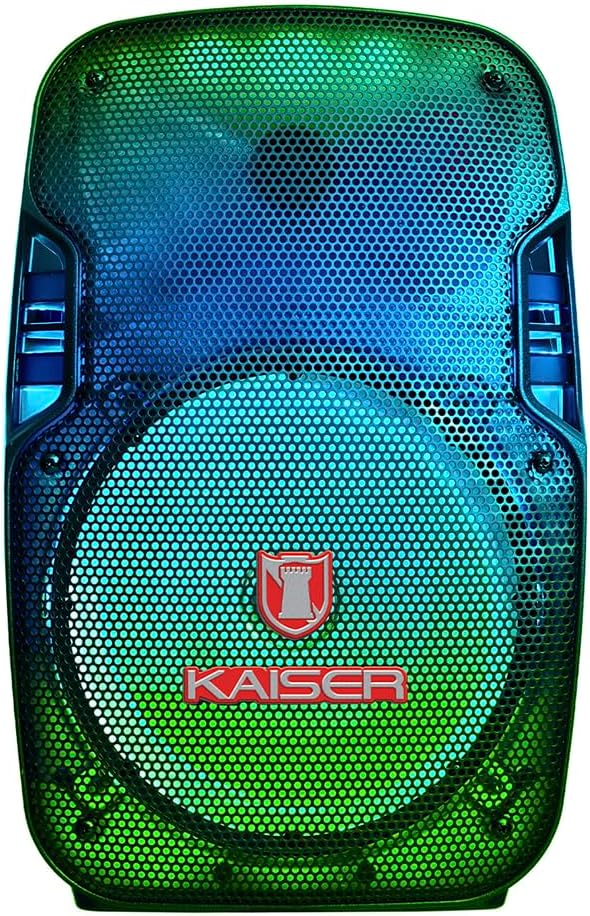 Bocina 8 Pulgadas Kaiser KSW-5008-3 De 6,200W PMPO/ 20W RMS Traslúcido Con Micrófono Alámbrico