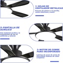 Ventilador De Techo FHM025 42 Pulgadas Control 6 Velocidades