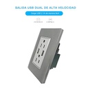 Toma Corriente De 2 Entradas USB Megaluz 2C2UB