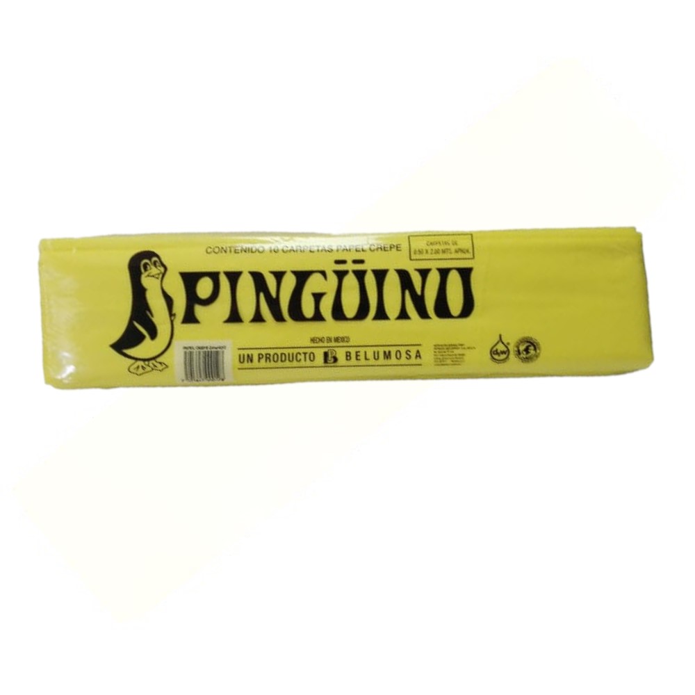 [PAQ10-CREPEAMACAN] Paquete C/10 Papel Crepe Pinguino Amarillo Canario