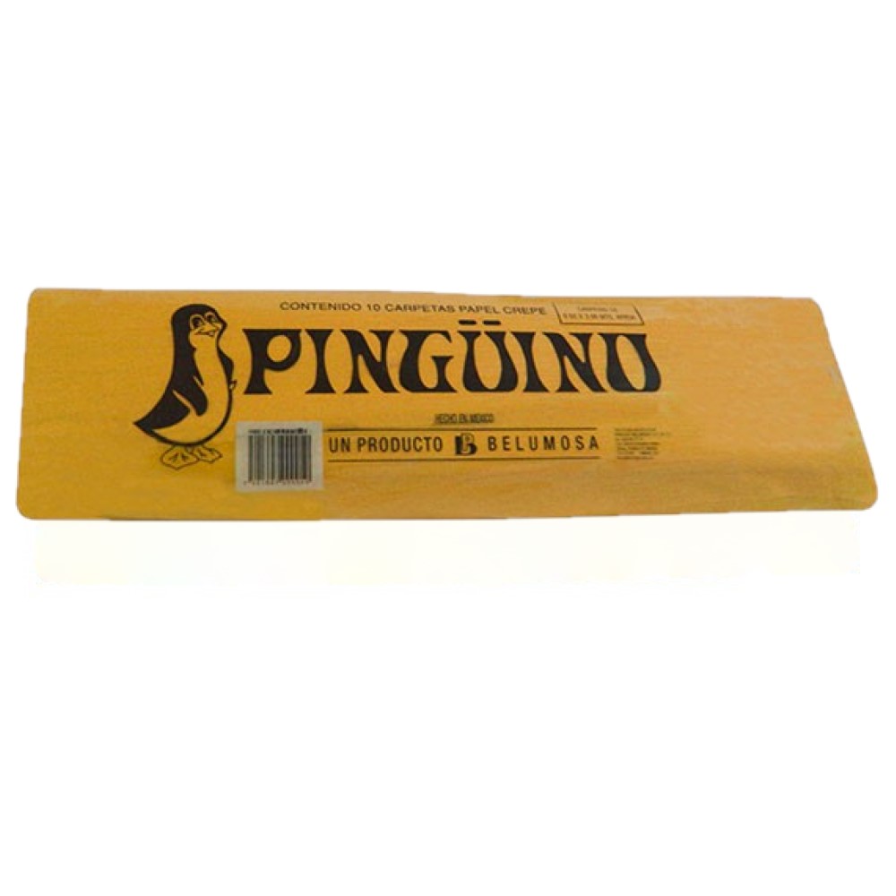 Paquete C/10 Papel Crepe Pinguino Amarillo Huevo