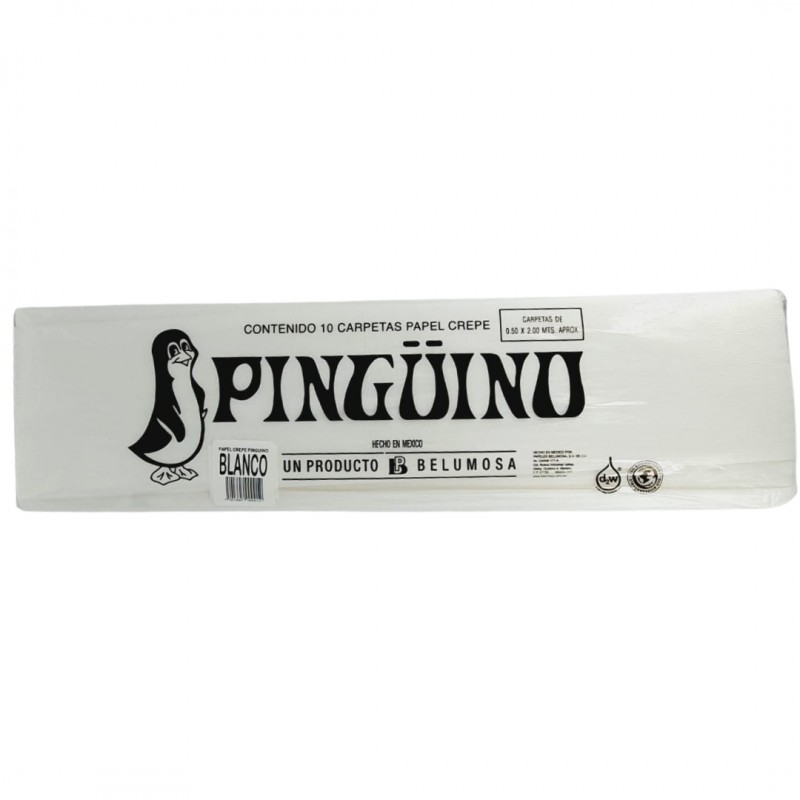 Paquete C/10 Papel Crepe Pinguino Blanco