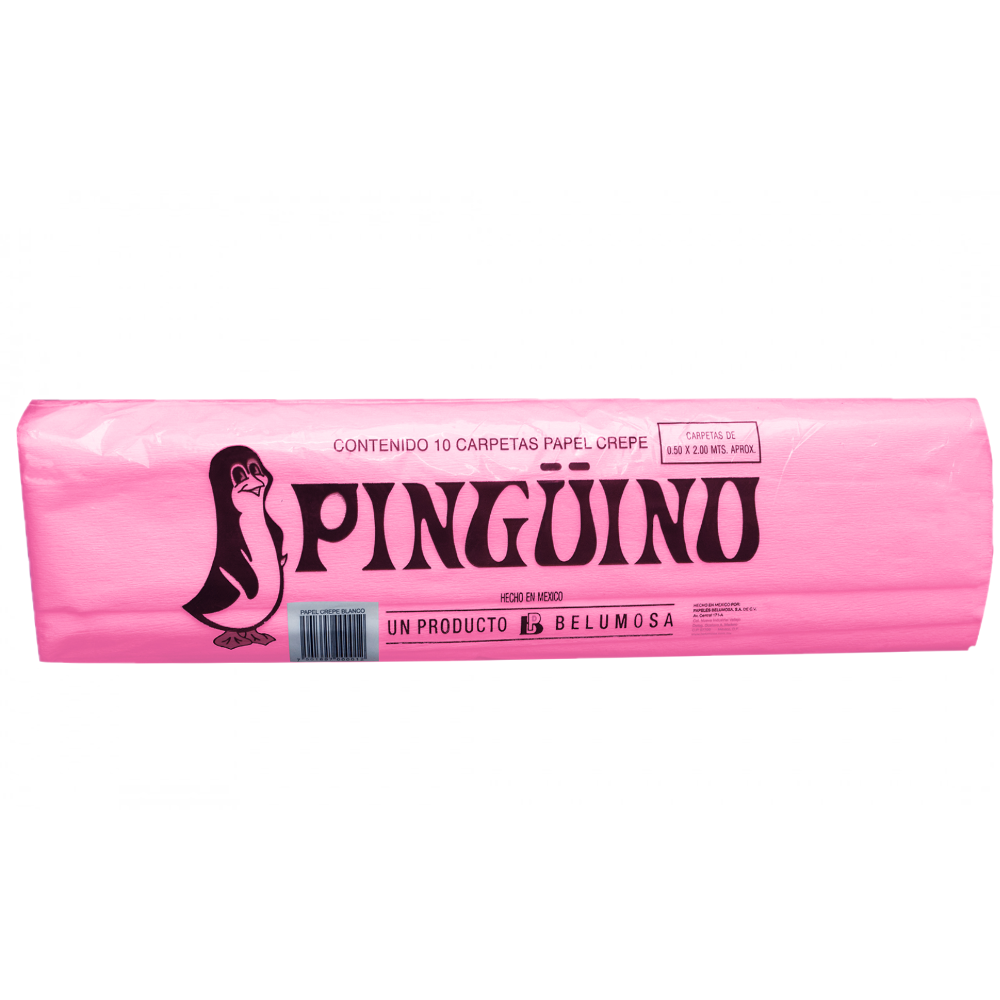 Paquete C/10 Papel Crepe Pinguino Rosa