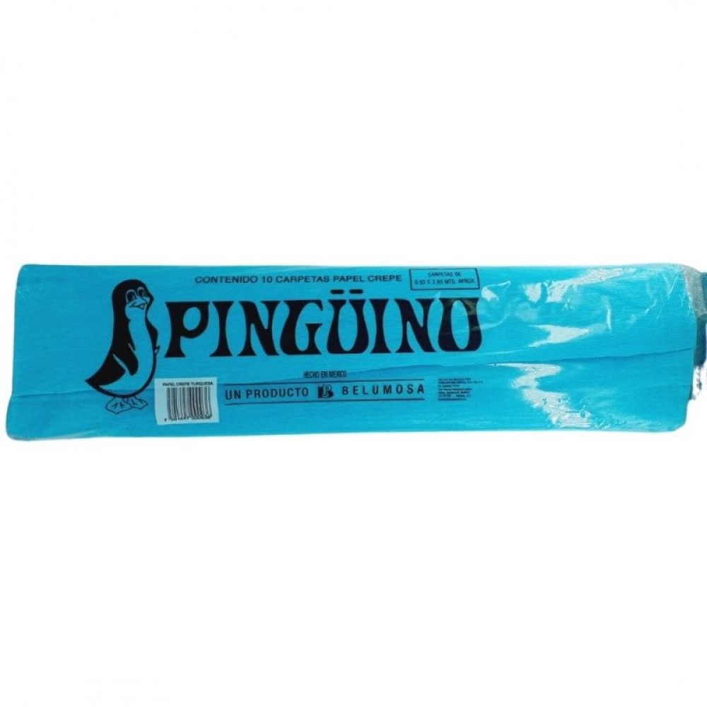 [PAQ10-CREPEAZULCIELO] Paquete C/10 Papel Crepe Pinguino Azul Cielo