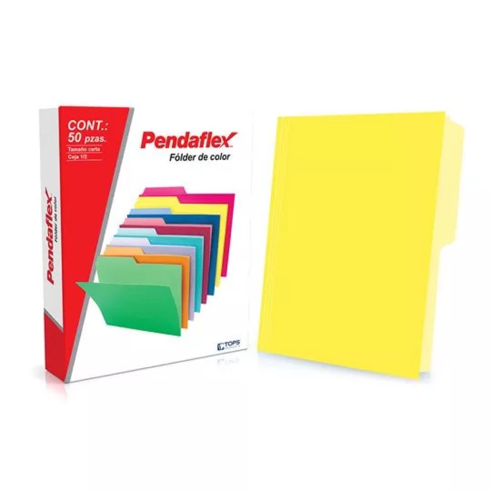Paquete C/50 Folder Pendaflex Carta Amarillo Fuerte