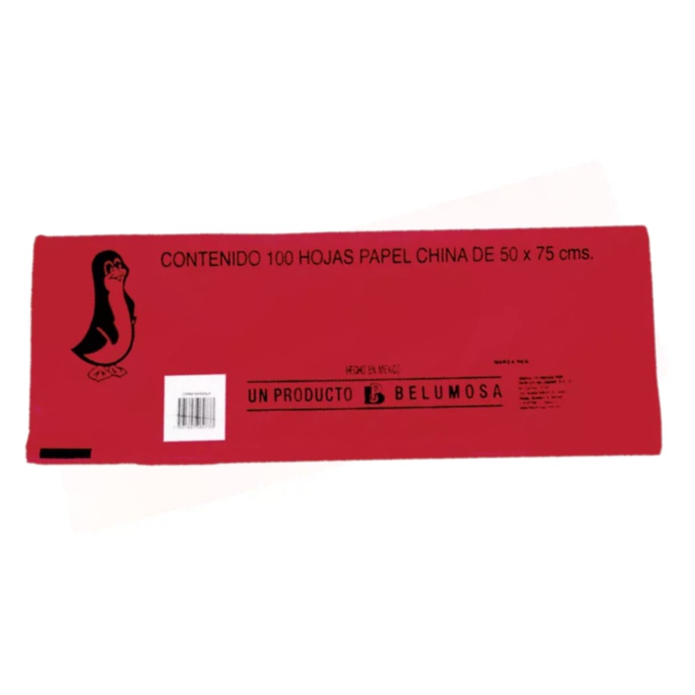 Paquete C/100 Papel De China Pinguino Rojo Bandera 50X75cm