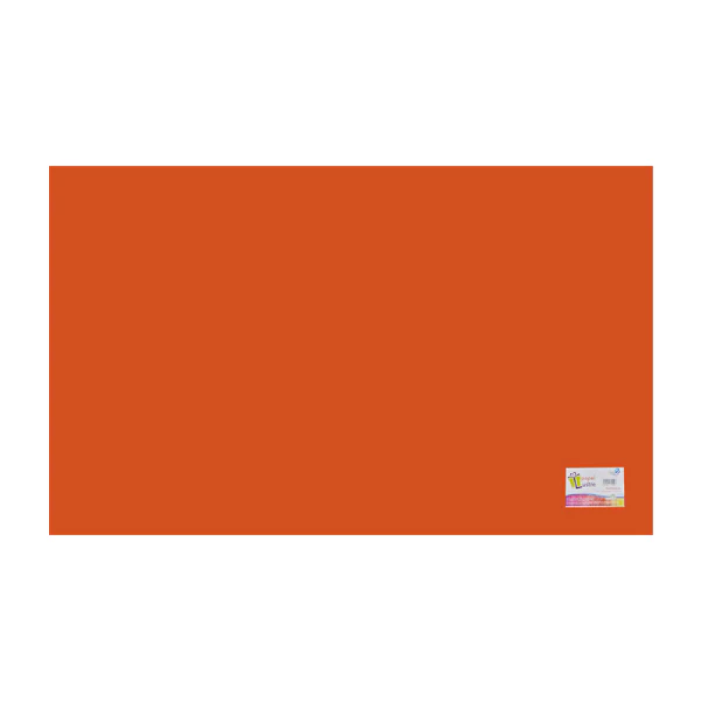 Paquete C/25 Papel Lustre Naranja 50x70