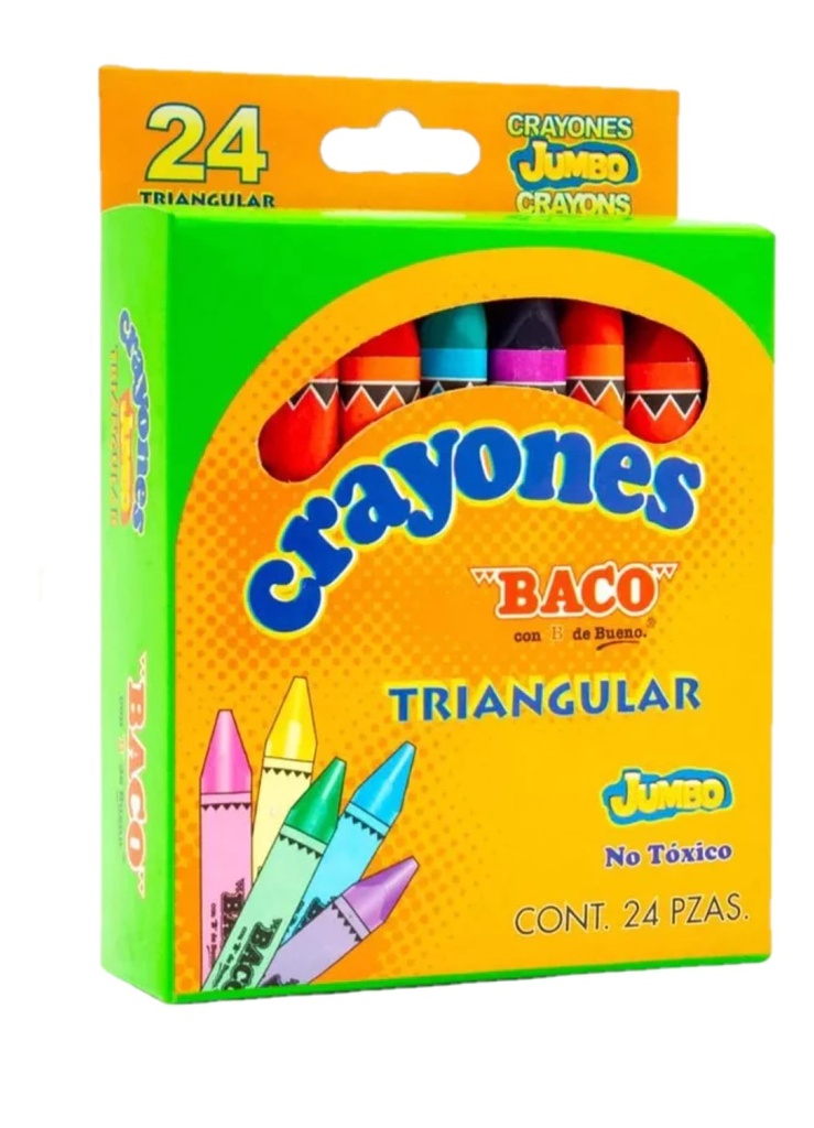 [CY012] Crayones Baco Triangular Jumbo C/24 (E.60)
