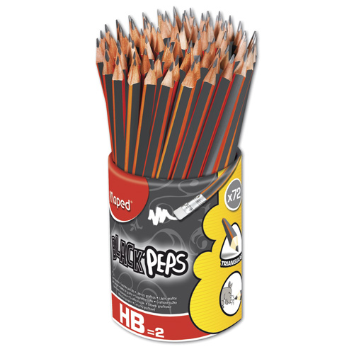 Paquete C/72 Lapiz Grafito Maped Black Peps HB=2