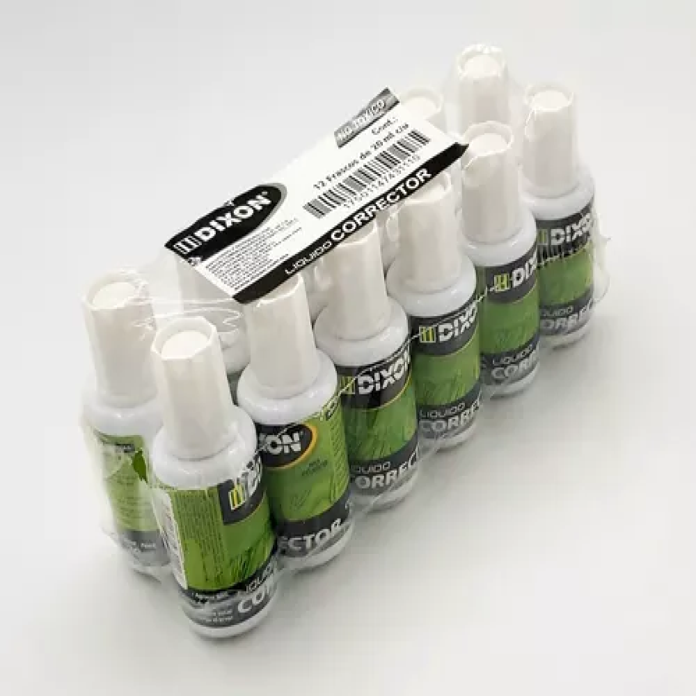 Paquete C/12 Corrector Liquido Dixon Botella 20ml