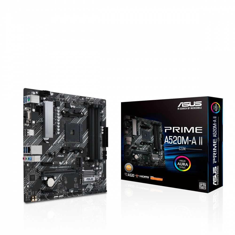 [PRIME A520M-A II/CSM] Tarjeta Madre Asus PRIME A520M-A II/CSM ATX AM4 4DDR4 128GB PCIE3.0 M.2 DP 4SATA6