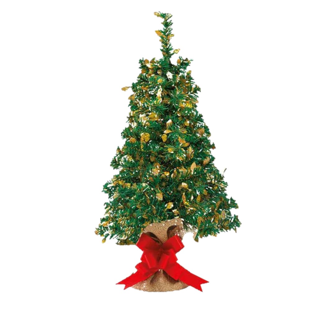[7856] Árbol Navidad Bonsái C/Yute Y Moño 60cm