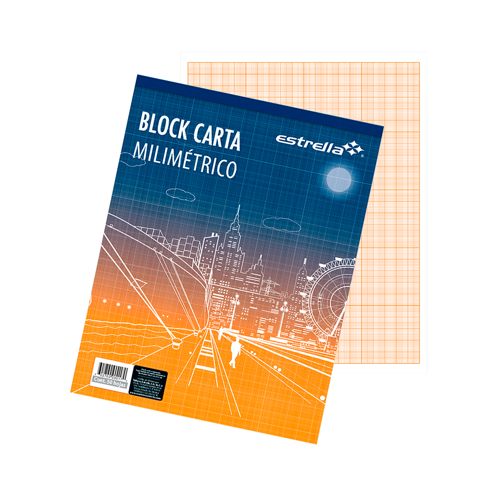 Paquete C/3 Block Estrella Milimetrico 50 Hojas