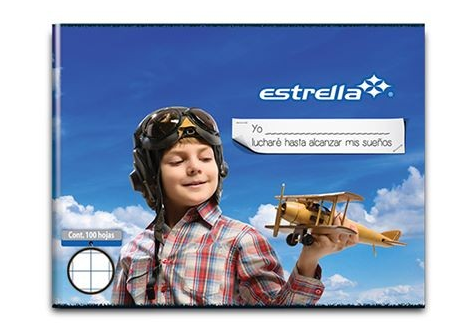 Paquete C/12 Cuaderno Engrapado Forma Italiana Estrella Cuadro 5mm 50 Hojas