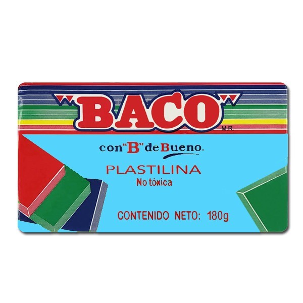 Paquete C/10 Plastilina Baco Barra Azul Claro