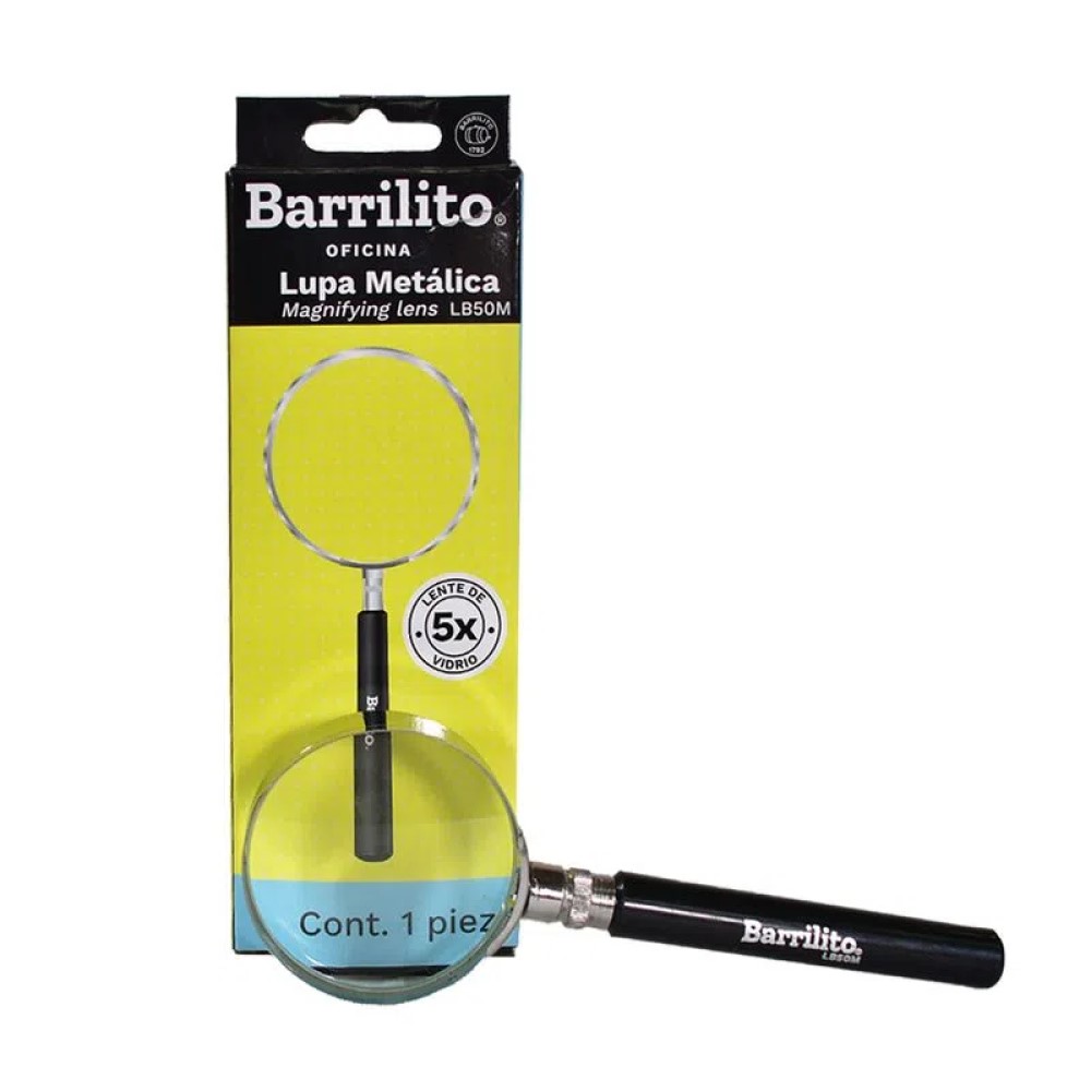 Paquete C/2 Lupa Barrilito Metalica 50MM 5X LB50M