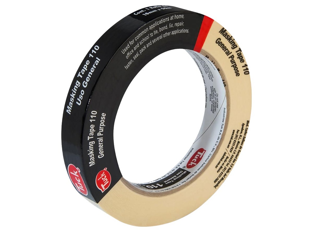 Paquete C/4 Masking Tape 110 Tuk 18mm x 50m 101015