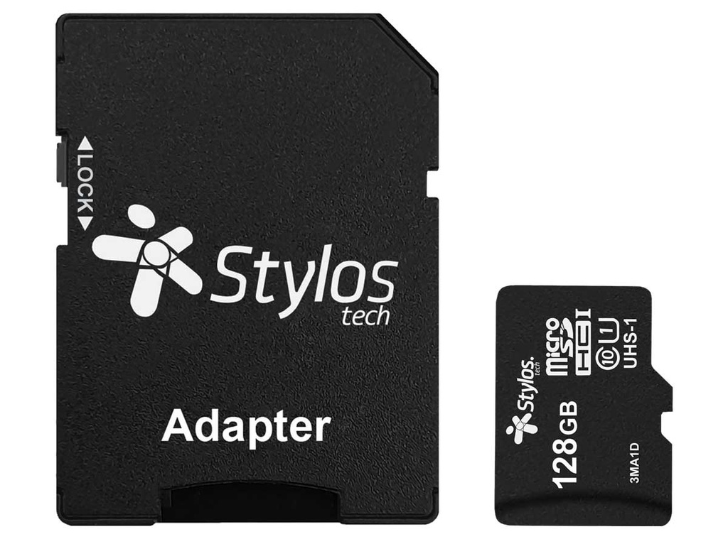 Micro SD 128GB Stylos STMS1281B Con Adaptador C10