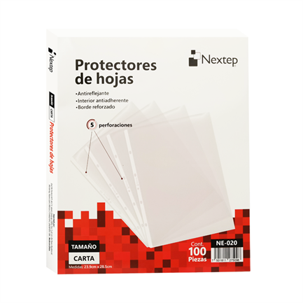 [NE-020] Paquete C/100 Protector De Hoja Carta Nextep (C.20)