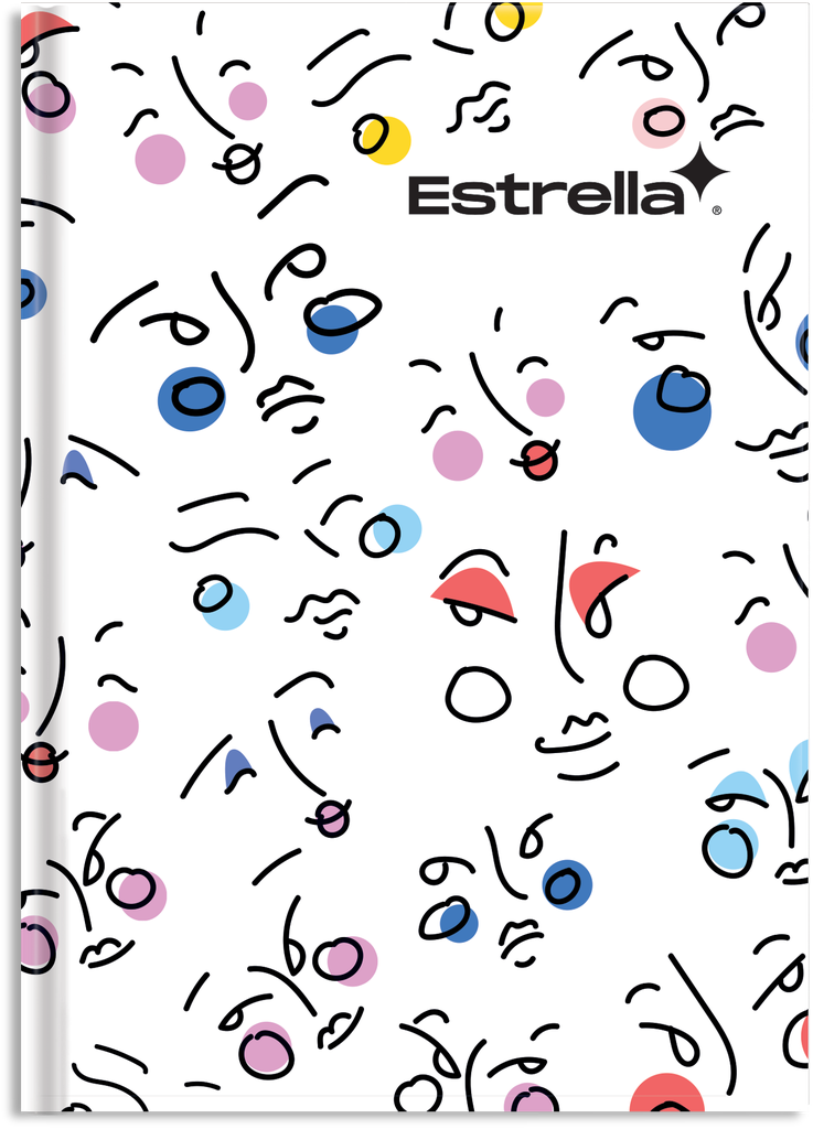 Paquete C/5 Libreta Estrella Pasta Dura 1/8 96 Hojas