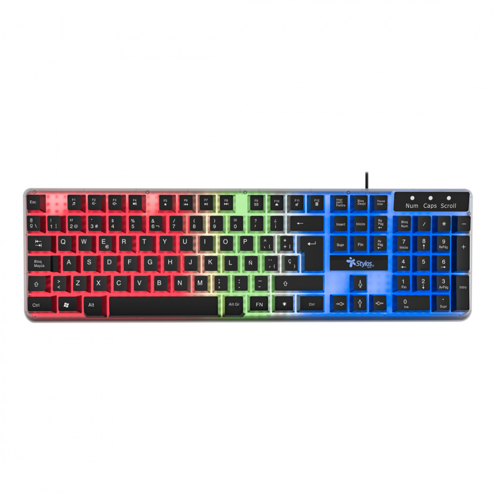 Teclado Alámbrico STTEALLED1T Stylos Con Led