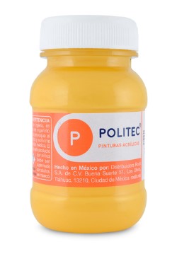 Caja Con 6 Pintura Acrílica Rodin Politec Amarillo Claro 100 ml